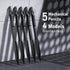 Four Candies Metal Mechanical Pencil Set, 3PCS Art Drafting Pencils 0.5, 0.7, 0.9MM & 2PCS 2MM Mechanical Drawing Pencils with 420PCS Leads (4B 2B HB 2H Color) for Writing Sketching Drawing (Black) by Four Candies