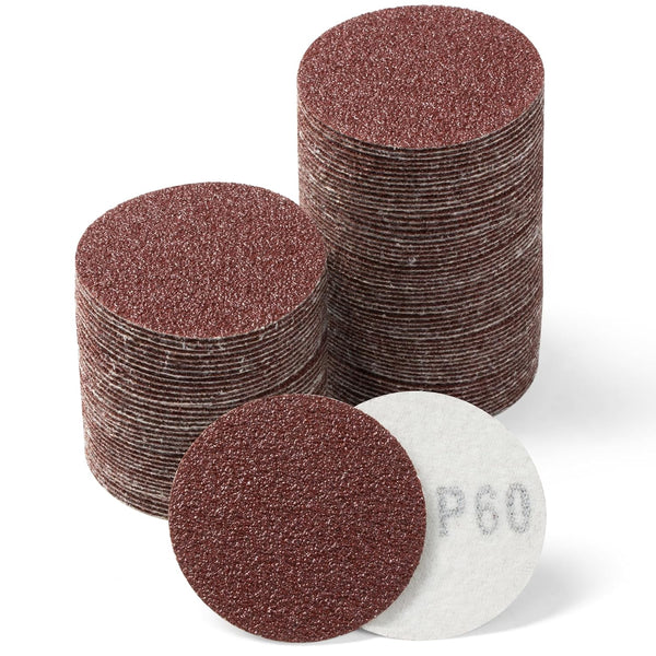 S SATC 100PCS 2 Inch Sanding Disc, 60 Grit Hook and Loop Sandpaper for Grinder Rotary Tools Attachment