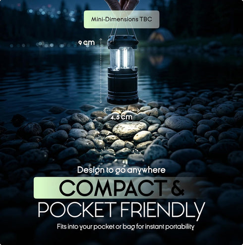 3 MalloMe LED Camping Lantern, Battery Powered Lanterns for Power Outages, Portable Hanging Collapsible Camping Lights
