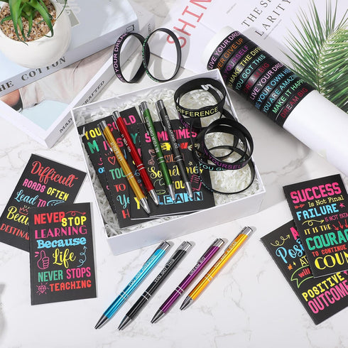 Sabary 150 Pcs Inspirational Notepads - Motivational Ballpoint Pens and Pocket Journals Bulk Gifts for School Supplies