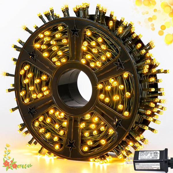 JMEXSUSS 500 LED Christmas Lights Outdoor, 173ft Warm White Christmas Tree Lights,