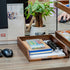 Demigo Desk Organizer Letter Tray, Set of 2 Acacia Wood for Storage Paper Letter Folders