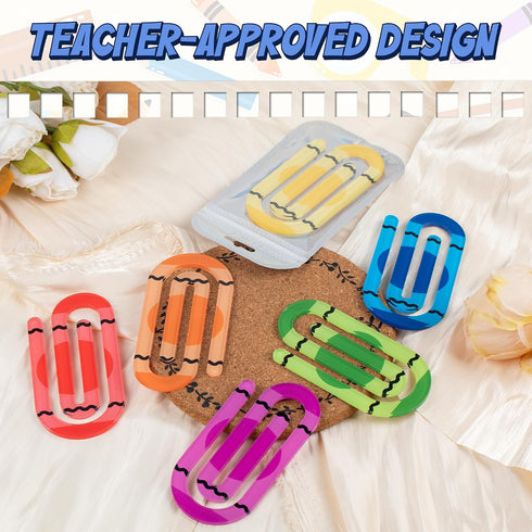 Sandure 48 Pack 4" 2" 24Pcs 24Pcs Jumbo Acrylic Paper Clips, X Teacher Paper Clips with Gift Bags Personalized