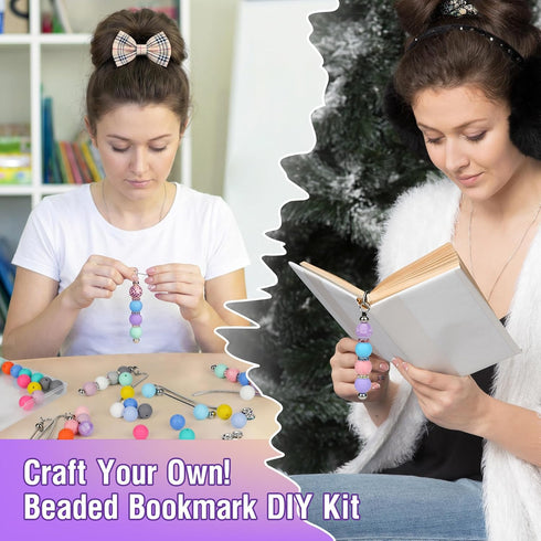 Sandure 162pcs 12 150 DIY Beadable Metal Bookmarks Craft Kit with Bookmarks Beads Bookmark Making Kit for Adults