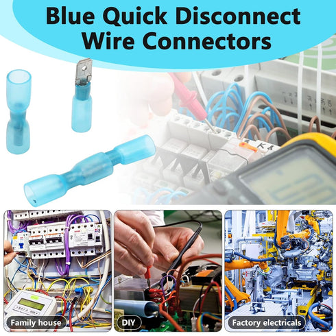 200 Pcs Heat Shrink Spade Connectors, Male and Female Spade Connectors, Insulated Quick Disconnect Electrical Terminals
