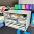 Plastic Storage Drawer, 6 Drawers Desk Organizer, Makeup Organizer, Blue (6.5"L x 8.9"W x 5.1"H)