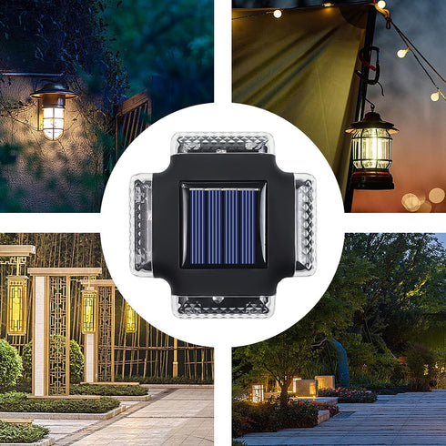 Genrico Outdoor LED Solar Wall Lamps,Decoration Lamps - Solar Fence Light | For Use In Patio Porch Garden Backyard