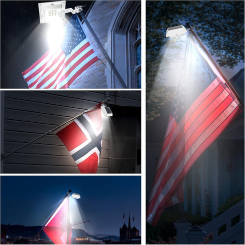 Solar Flag Pole Light, Bright White 6000k Upgrade Solar Powered for 5ft 6ft Flag Pole, Waterproof Outdoor LED Lights