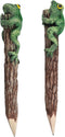Frog Pencil, Wooden Hand Carved Animal, Cute Amphibians, Set of 2 Unique Handmade Pencils