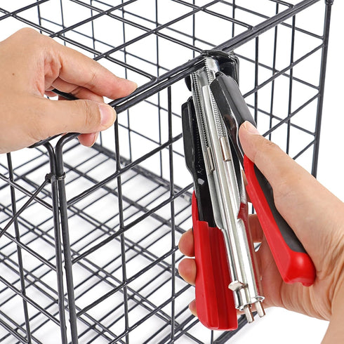 2500pcs Hog Ring Pliers Kit Automatic with Nails for Chicken Wire Fencing Fastening Clamp Fencing Tool C Ring Stapler