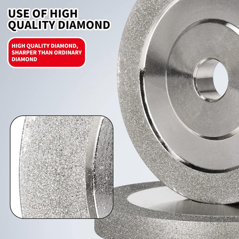 3''x 1/2''x 2/5'' Flat Diamond Grinding Wheel Grit 150 for Grinding Hard Alloy Cutter, Glass, Tiles