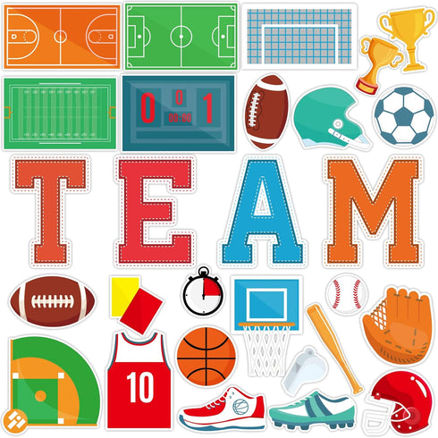 Sports Cutouts, Sport Balls Paper Decorations for Classroom, Themed Birthday Party Supplies for Kids