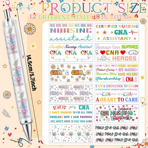 Motipuns 48 Pcs National Nursing Assistant Week Pens CNA Week Gifts Bulk Medical Assistant Nursing Essential Nurse