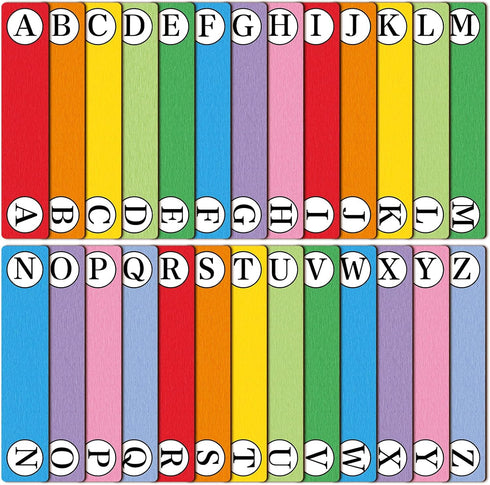 Chivertion 26 Pcs Library Alphabet Book Dividers Wooden Vinyl Record Organizer Separators 26