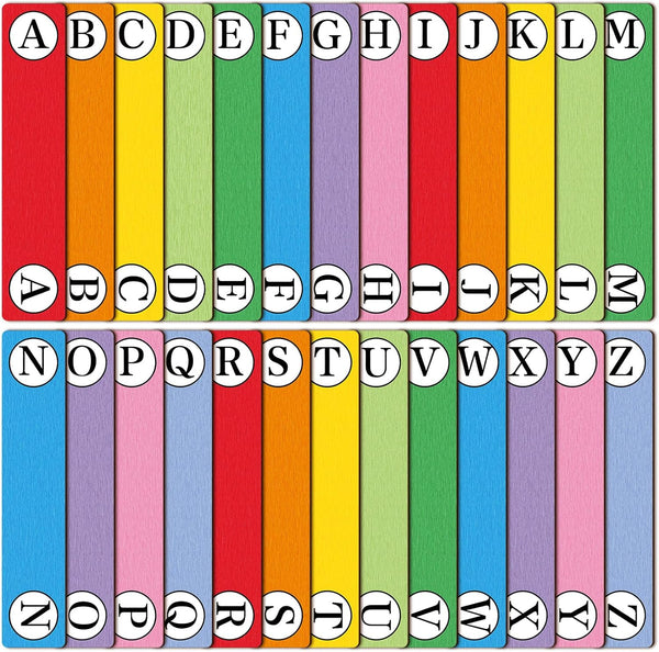 Chivertion 26 Pcs Library Alphabet Book Dividers Wooden Vinyl Record Organizer Separators 26