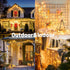 Wotilzeen 200LED 60FT 8 Warm White LED Christmas Tree String Lights Outdoor Waterproof Twinkle Lights for Bedroom