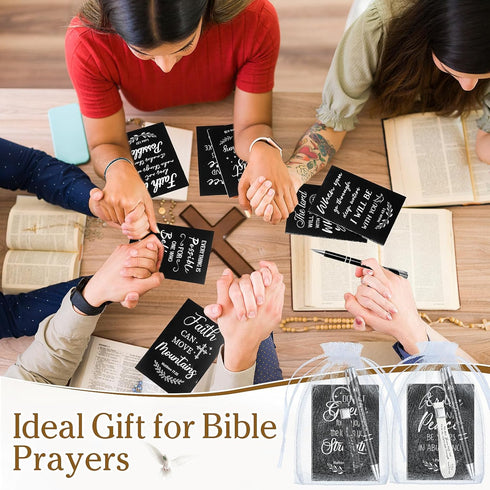 Spakon 192 Pcs/48 Set Christian Gifts Bulk, Bible Verse Bamboo Pens, Prayer Notebooks, Inspirational Religious Gifts