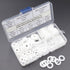 550PCS Nylon Flat Washer Assortment Kit for M2 M2.5 M3 M4 M5 M6 M8 M10 Screw/Bolt (White)