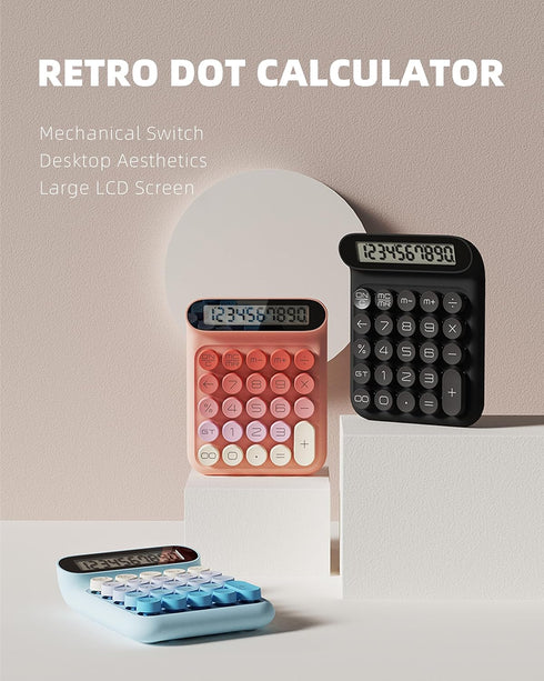 Mechanical Switch Calculator, JS05, Basic 10-Digit Desktop Calculator for Office, School, and Home Use.