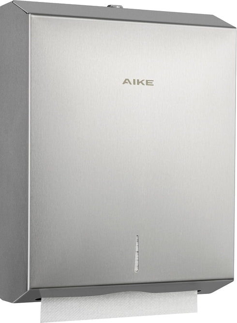 AIKE 400 Sheets Stainless Steel Multifold Commercial Wall Mount Paper Towel Dispenser,