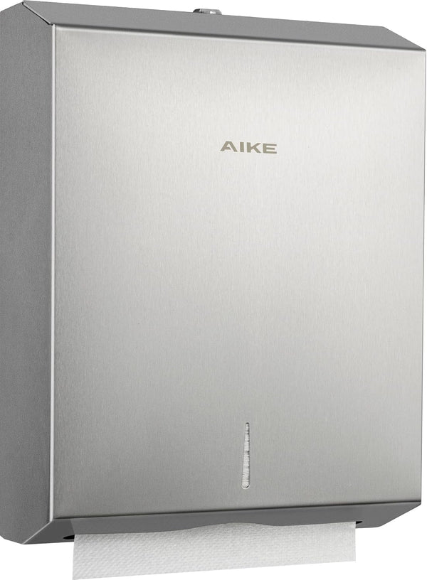 AIKE 400 Sheets Stainless Steel Multifold Commercial Wall Mount Paper Towel Dispenser,