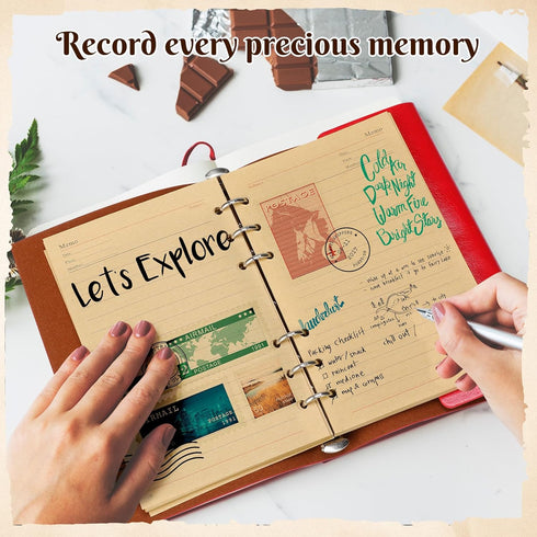 Yeaqee 10 Pack PU Leather Journal Notebook, Refillable Vintage Journal, 6 Ring Binder Diary with Lined Pages, A6 7" x 5"