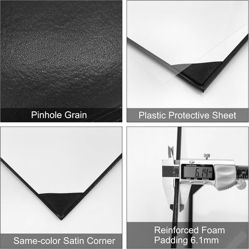 Diploma Cover GraduatePro - 8.5x11 Graduation Covers Certificate Document Holder Smooth Leather Black