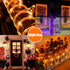 2 Pack 33ft 100 8 QITONG Orange Solar Rope Lights, Each LED String Lights Outdoor, Fairy Lights in Clear Thin Tube
