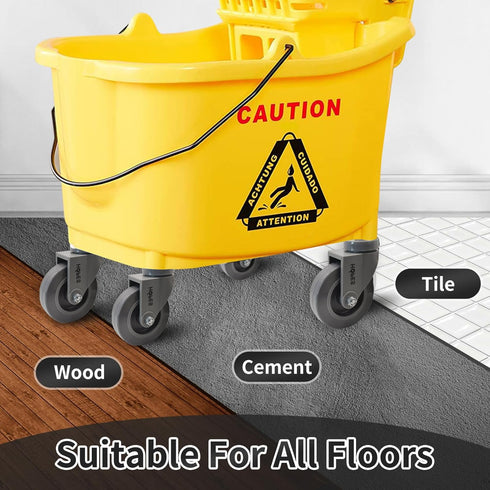 Set 4, 7/16 19/32 (19/32inch-stem, 3inch-440lbs) HOPES Utility Cart Caster Wheels of Rubber Swivel Casters with Grip