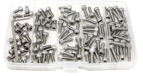 iexcell 100 Pcs M4 x 8/10/12/14/16mm Stainless Steel 304 Hex Socket Head Cap Screws Assortment Kit