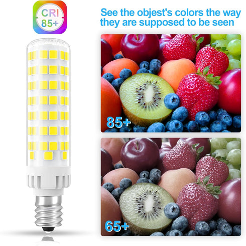 E12 Bulb 100W Dimmable, 6000K, 10W 1000 T6 E12 Bulbs 6 Pack TAIYALOO LED Candelabra Equivalent, Daylight White Lumens