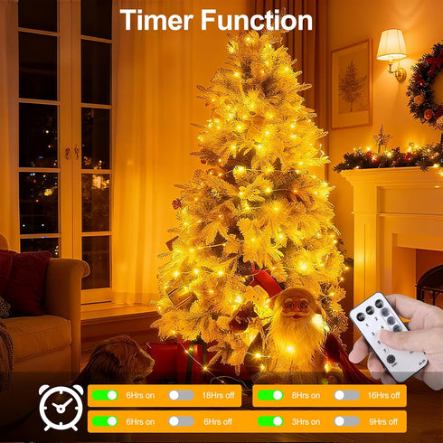 200FT 800LED 8 IP67 OGORI Fairy Lights Outdoor, Warm White Fairy String Lights Modes Remote & Timer, Waterproof Fairy