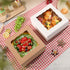 25 Kraft Bakery Boxes with Window, 8x8x4 Inches for Pastry, Cupcake, Cookies, Muffins, Pie