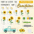ZOIIWA Sunflower Bulletin Board Decorations Classroom Summer Sunflowers Truck Bulletin Board Back to School Set Summer Spring Flower Cutouts with Black Plaid Borders Wall Decor for School Home Office by ZOIIWA