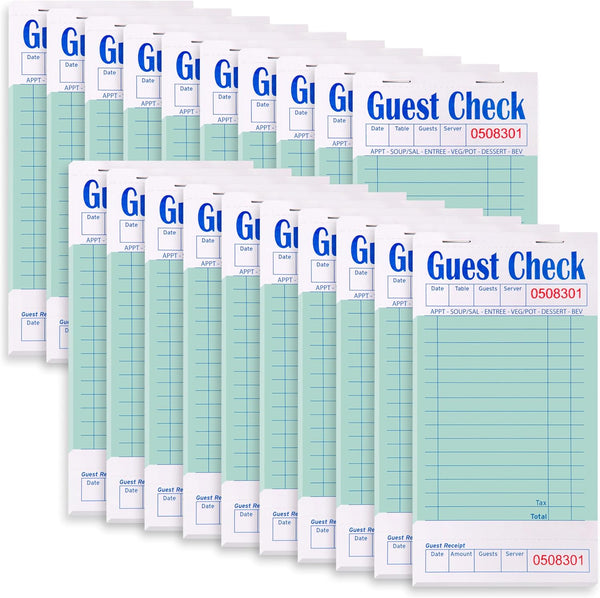 Alitte Guest Check Books for Servers Order Book 20 Pack Restaurant Server