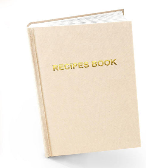 Elegant Hard Cover Recipe Journal: Blank Cookbook for Organizing and Writing Your Own Culinary Creations (Beige)