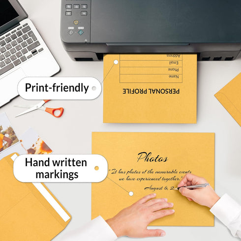 SUNEE 9x12 Envelopes, Self-Seal Catalog Mailing, 100 Count, Ultra Strong Quick-Seal, Brown Kraft