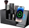 KINGFOM PU Leather Desk Organizer with Wireless Charging Station, 10W Charger for iPhone 14/14 Pro/13/12/Samsung Galaxy