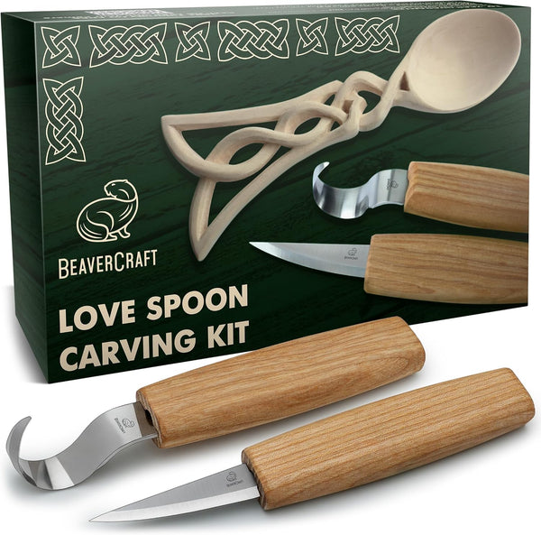 BeaverCraft Wood Spoon Carving Kit for Beginners DIY04 - Whittling Set Includes