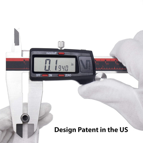 VINCA Digital Caliper, DCLA-1205, 0-12 Inch/300mm, Stainless Steel with Large LCD Screen