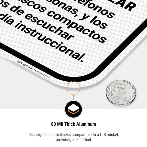 12x18 Inches, 3M .063 Turn Off Your Cell Phone The use of Cell Phones beepers Unauthorized Tape recorders Sign, EGP