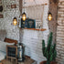3X 4*AA Outdoor Chandelier Pendant Light for Gazebo Battery Operated Boho Hanging Lamp with Remote Decorative Lights
