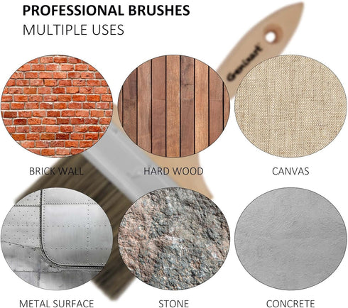 Double Thick Chip Paint Brush, 4 inch Stain Brushes for Painting Walls and Fence Staining