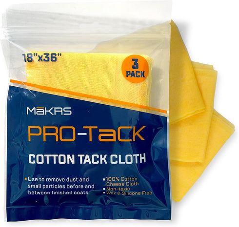 MaKRS Pro-Tack Tack Cloth (Pack of 3) for Removing Dust and Particles in Woodworking, Painting, Varnishing