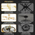 6-Light Sputnik Chandelier Gold, Mid-Century Modern Ceiling Light Fixture for Dining Room, Kitchen, Living Room