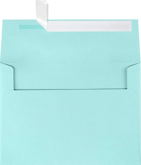 LUXPAPER A7 Invitation Envelopes, 50 Pack, Seafoam, for 5 x 7 Cards, with Peel and Press Seal