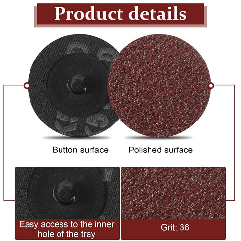 Giloaou 200 2 Inch 36 PCS Grit Sanding Discs Roll Lock Quick Changing Discs for Die Grinder, Angle Grinder, Drill |