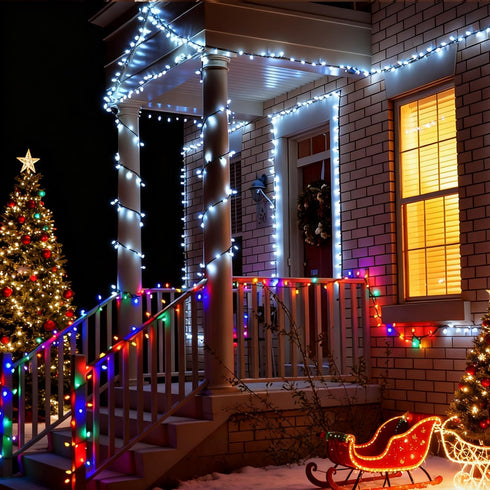 zuupeasa 66FT 200LEDs 80+ Smart Color Changing Christmas Lights, RGB-IC String Lights, Modes, Timer, Remote & App