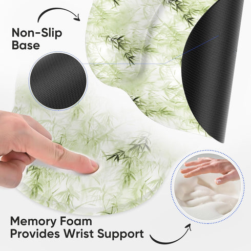 Laptop Computer Gaming Mouse Pad with Wrist Rest Support, Ergonomic Memory Foam Mat, Non-Slip Rubber Base, Comfortable