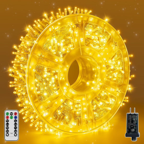 Guhope Christmas String Lights 600LED 98FT, Waterproof String Lights with Remote and